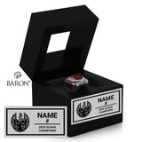 Coachella Valley Jr Firebirds Hockey 2025 Championship Black Window Ring Box