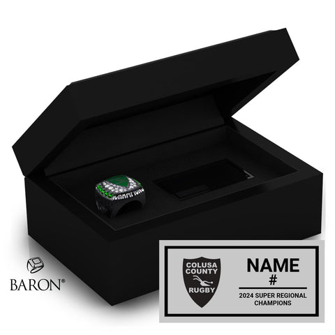 Colusa County Rugby 2024 Championship Black Standard Window Ring Box