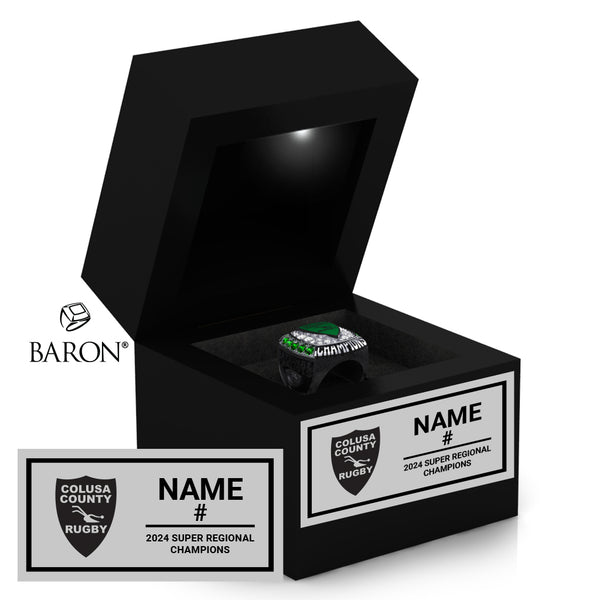 Colusa County Rugby 2024 Championship Black LED Ring Box