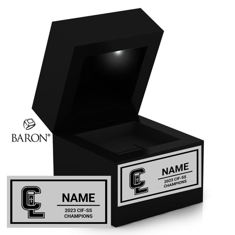 Crean Lutheran Girls Golf Championship Black LED Ring Box