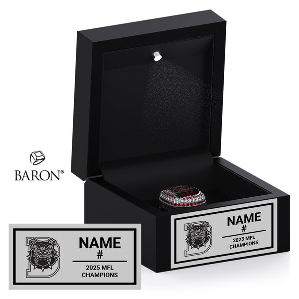 Detroit Redd Doggs Football 2025 Championship Black LED Ring Box
