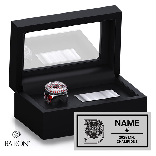 Detroit Redd Doggs Football 2025 Championship Black Standard Window Ring Box