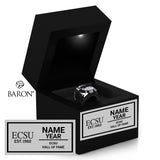 ECSU Hall Of Fame Championship Black LED Ring Box