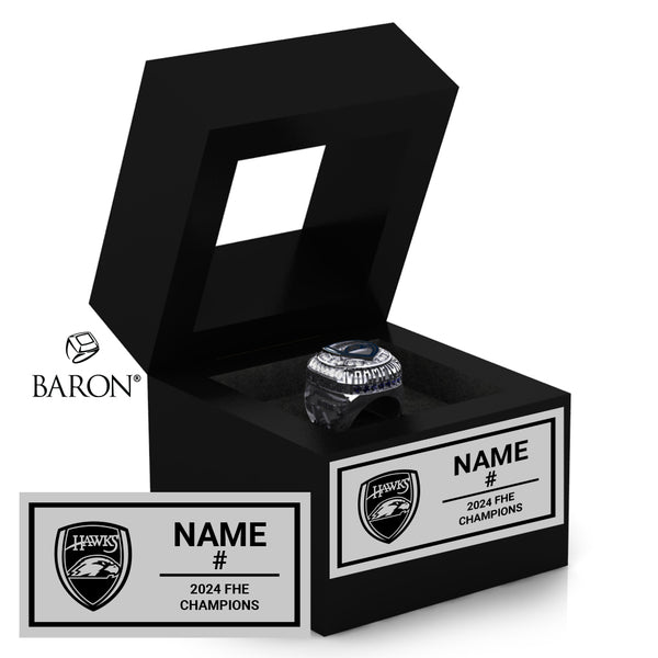 FHE Hawks Soccer 2024 Championship Black Window Ring Box