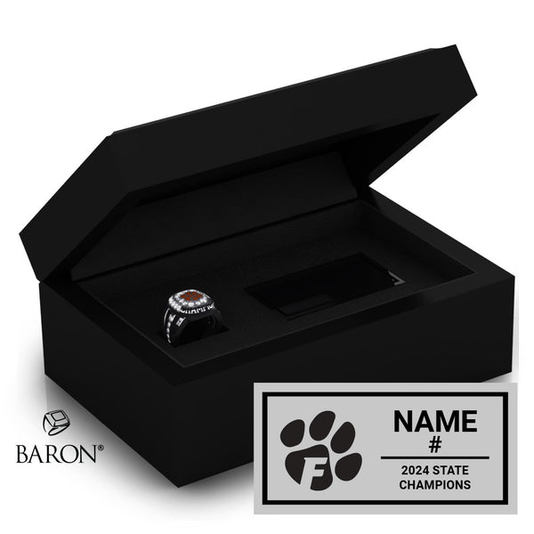 Fallston High School Lacrosse Girls 2024 Championship Black Standard Window Ring Box