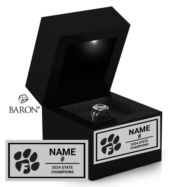 Fallston High School Lacrosse Girls 2024 Championship Black LED Ring Box