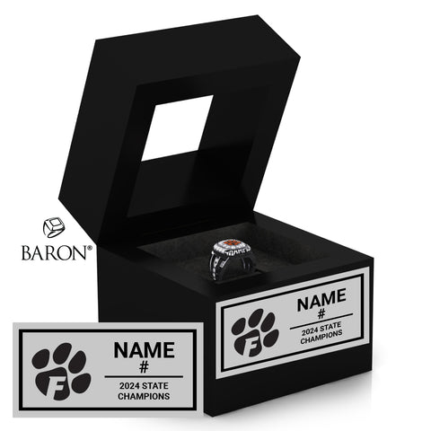 Fallston High School Lacrosse Girls 2024 Championship Black Window Ring Box