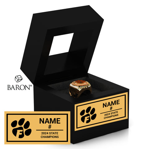 Fallston High School Lacrosse 2024 Championship Black Window Ring Box