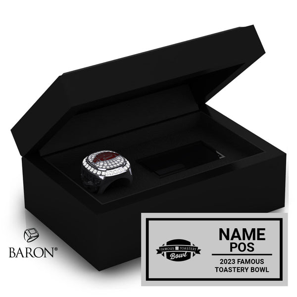 Famous Toastery Bowl Officials 2023 Championship Black Standard Window Ring Box