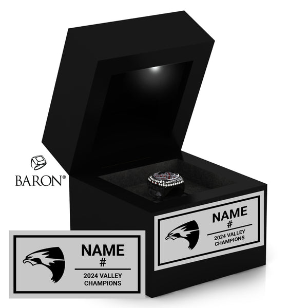 Fresno Christian Girls Volleyball 2024 Championship Black LED Ring Box
