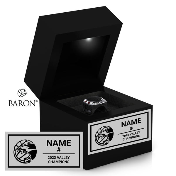 Fresno Christian Girls Volleyball 2023 Championship Black LED Ring Box