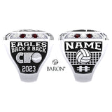 Fresno Christian Girls Volleyball 2023 Championship Ring - Design 3.2