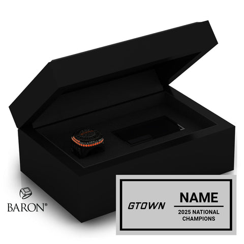 Georgetown College Cheer 2025 Championship Black Standard Window Ring Box