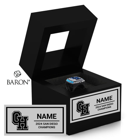 Granite Hills Cheer 2024 Championship Black Window Ring Box