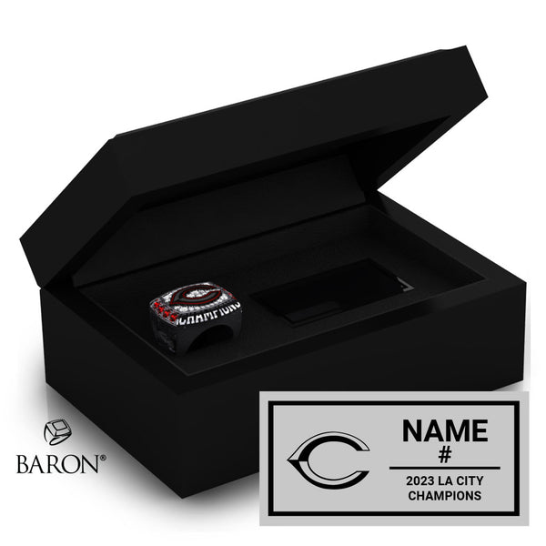 Grover Cleveland Boys Water Polo 2023 Championship Black Standard Window Ring Box