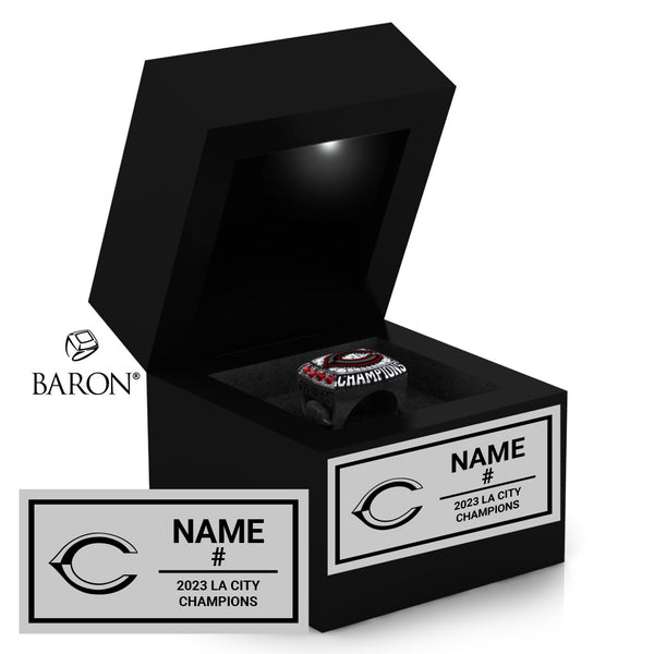 Grover Cleveland Boys Water Polo 2023 Championship Black LED Ring Box