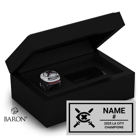 Grover Cleveland Boys Water Polo 2025 Championship Black Standard Window Ring Box
