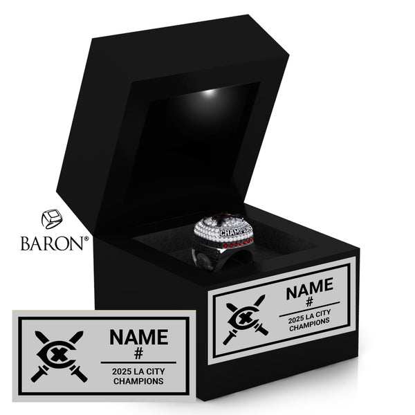 Grover Cleveland Boys Water Polo 2025 Championship Black LED Ring Box