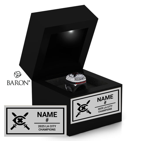 Grover Cleveland Boys Water Polo 2025 Championship Black LED Ring Box