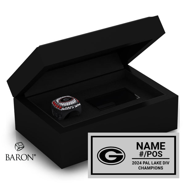 Gunn High School Football 2024 Championship Black Standard Window Ring Box