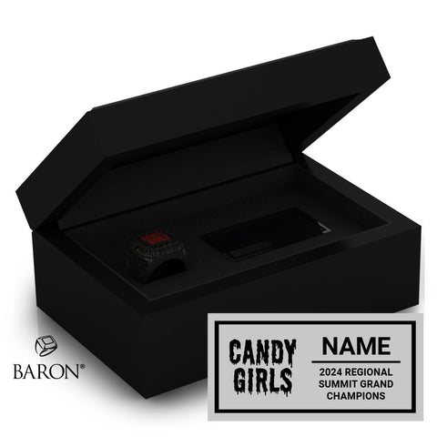 GymTyme CandyGirls 2024 Championship Black Standard Window Ring Box