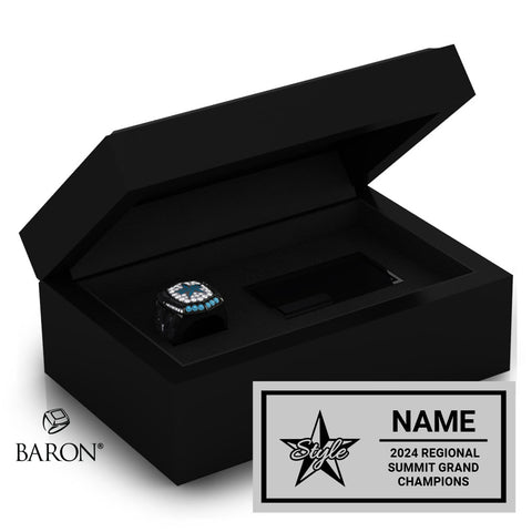 GymTyme Style Cheerleading 2024  Championship Black Standard Window Ring Box