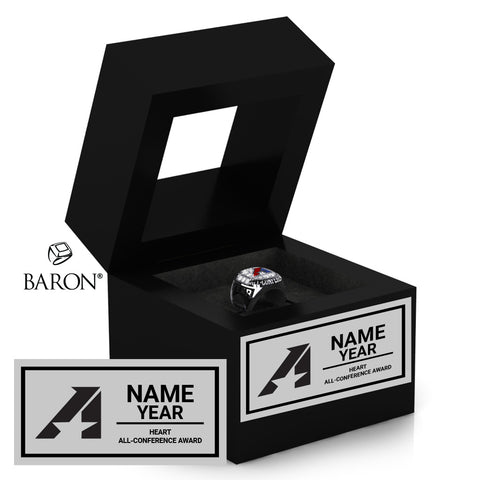 Heart All-Conference Awards Championship Black Window Ring Box