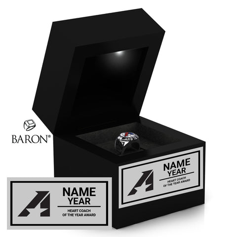 Heart Coach of the Year Awards Championship Black LED Ring Box