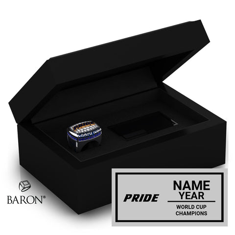 Hofstra University Cheer Worlds Championship Black Standard Window Ring Box