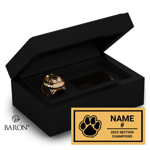 Hughson High School Football 2023 Championship Black Standard Window Ring Box