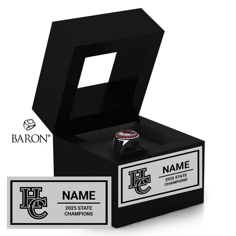 Hunterdon Central Cheer 2025 Championship Black Window Ring Box