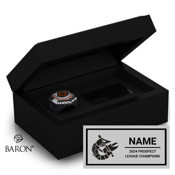 Illinois Valley Pistol Shrimp Baseball 2024 Championship Black Standard Window Ring Box