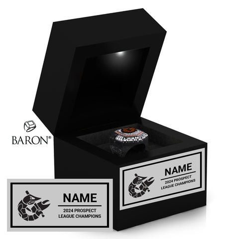 Illinois Valley Pistol Shrimp Baseball 2024 Championship Black LED Ring Box