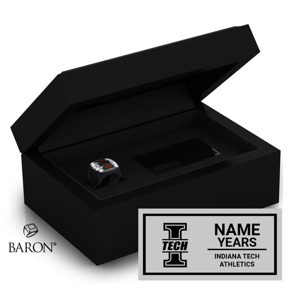 Indiana Tech Varsity Championship Black Standard Window Ring Box
