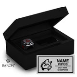 Indiana Wesleyan University Football 2024 Championship Black Standard Window Ring Box