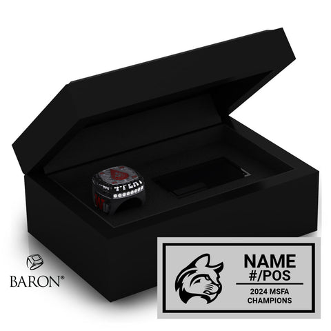 Indiana Wesleyan University Football 2024 Championship Black Standard Window Ring Box