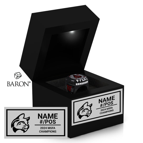 Indiana Wesleyan University Football 2024 Championship Black LED Ring Box