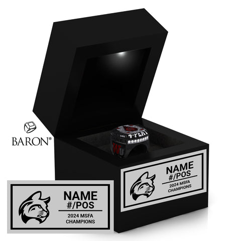 Indiana Wesleyan University Football 2024 Championship Black LED Ring Box