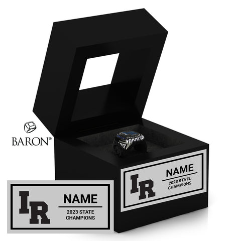 Ironwood Ridge Nighthawks High School Golf 2023 Championship Black Window Ring Box