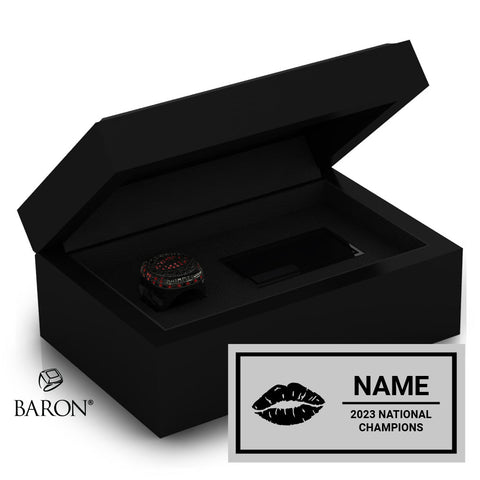 LA Cheerz Scarlet Cheer 2023 Championship Black Standard Window Ring Box