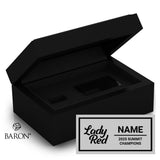 Lady Red Cheer 2025 Championship Black Standard Window Ring Box