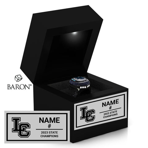 Lewis Central High School Football 2023 Championship Black LED Ring Box