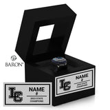 Lewis Central High School Football 2023 Championship Black Window Ring Box