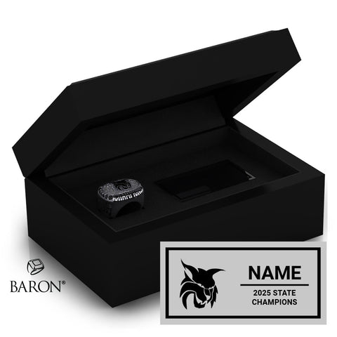 Lincoln County Track and Field 2025 Championship Black Standard Window Ring Box