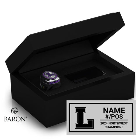 Linfield University Football 2024 Championship Black Standard Window Ring Box