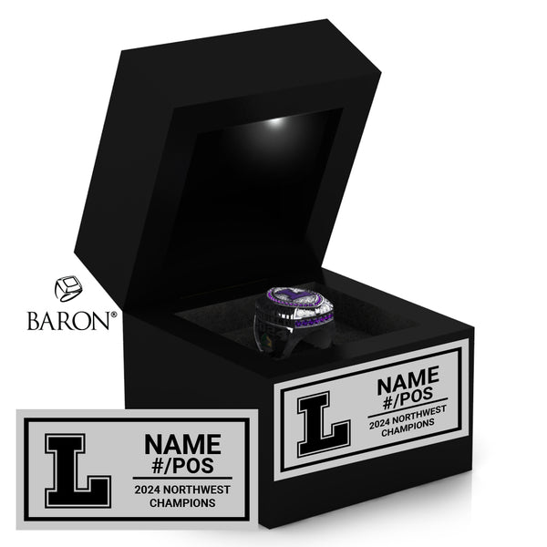 Linfield University Football 2024 Championship Black LED Ring Box