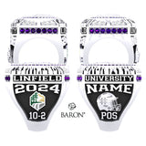 Linfield University Football 2024 Championship Ring - Design 1.1