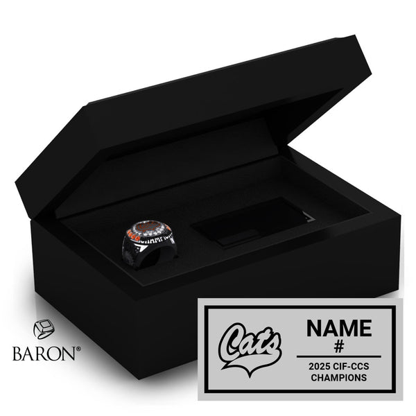 Los Gatos Girls Basketball 2025 Championship Black Standard Window Ring Box