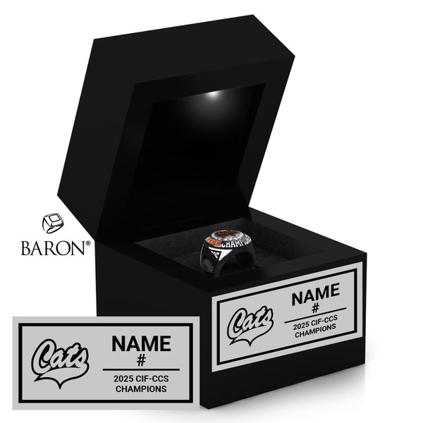 Los Gatos Girls Basketball 2025 Championship Black LED Ring Box