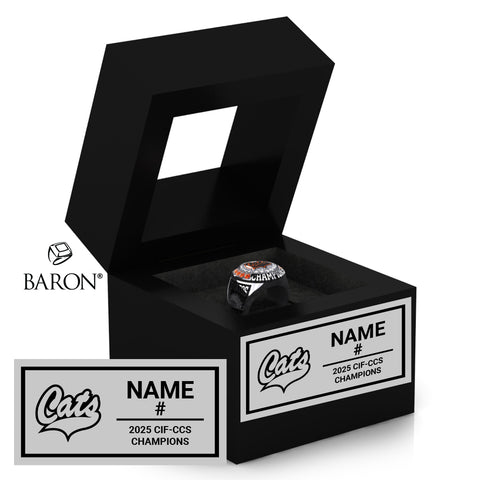 Los Gatos Girls Basketball 2025 Championship Black Window Ring Box